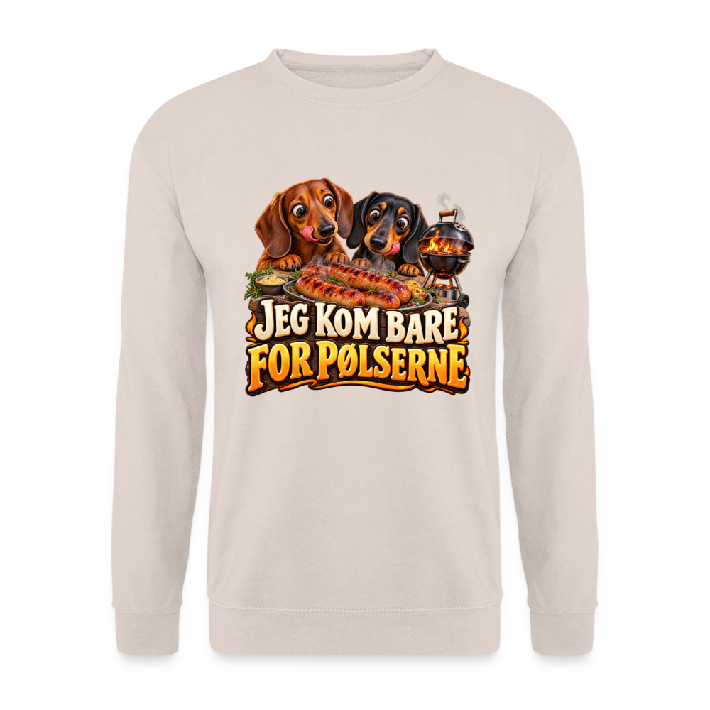 CityShirts - Sweatshirt - Jeg kom bare for pølserne - CS048 - sand