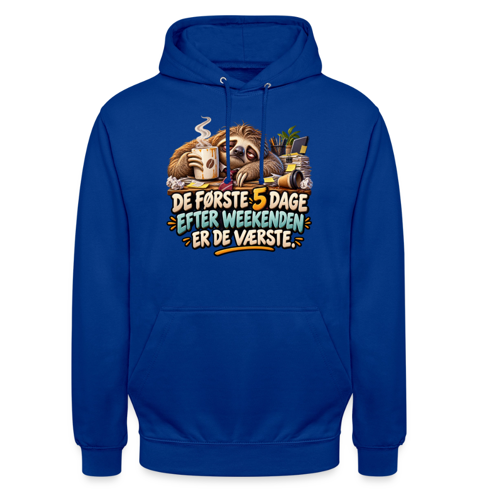 CityShirts - Hoodie - De første 5 dage efter weekenden er de værste - CS023 - kongeblå