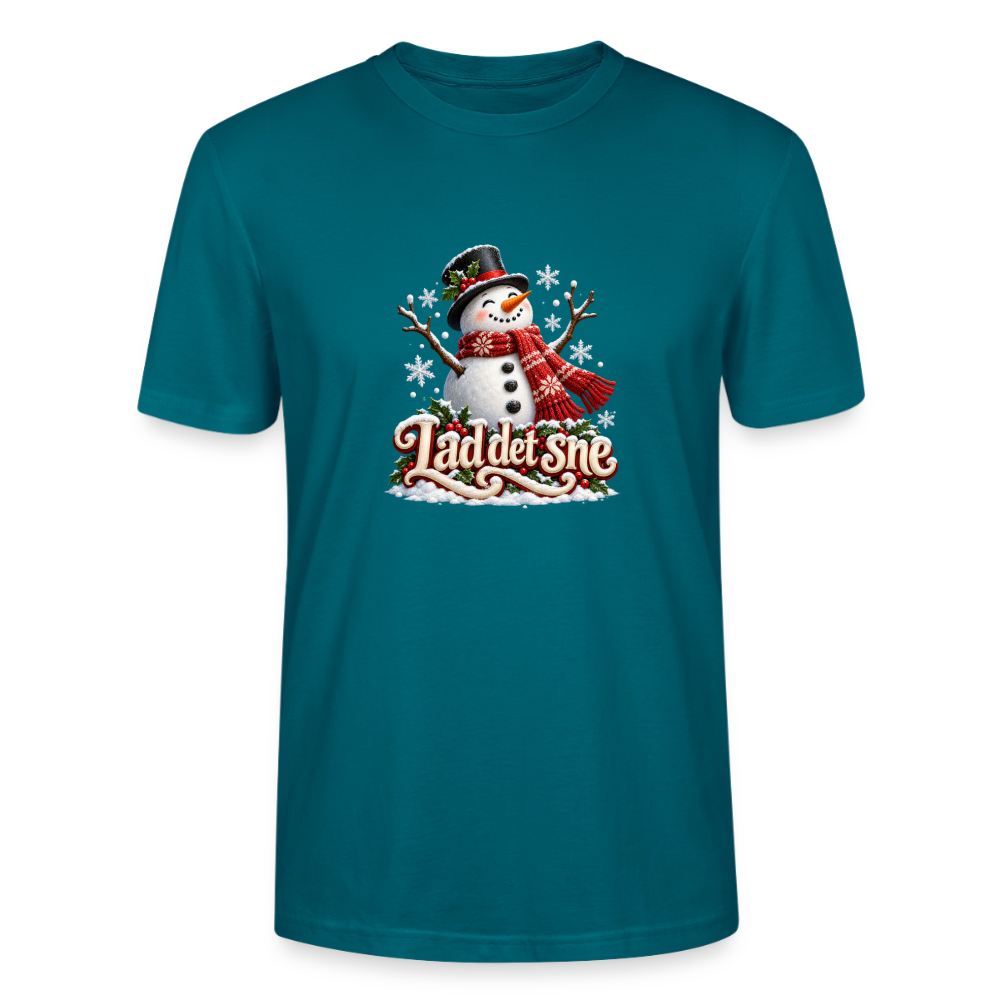 CityShirts - T-shirt - Lad det sne – snemand - CS064 - havblå