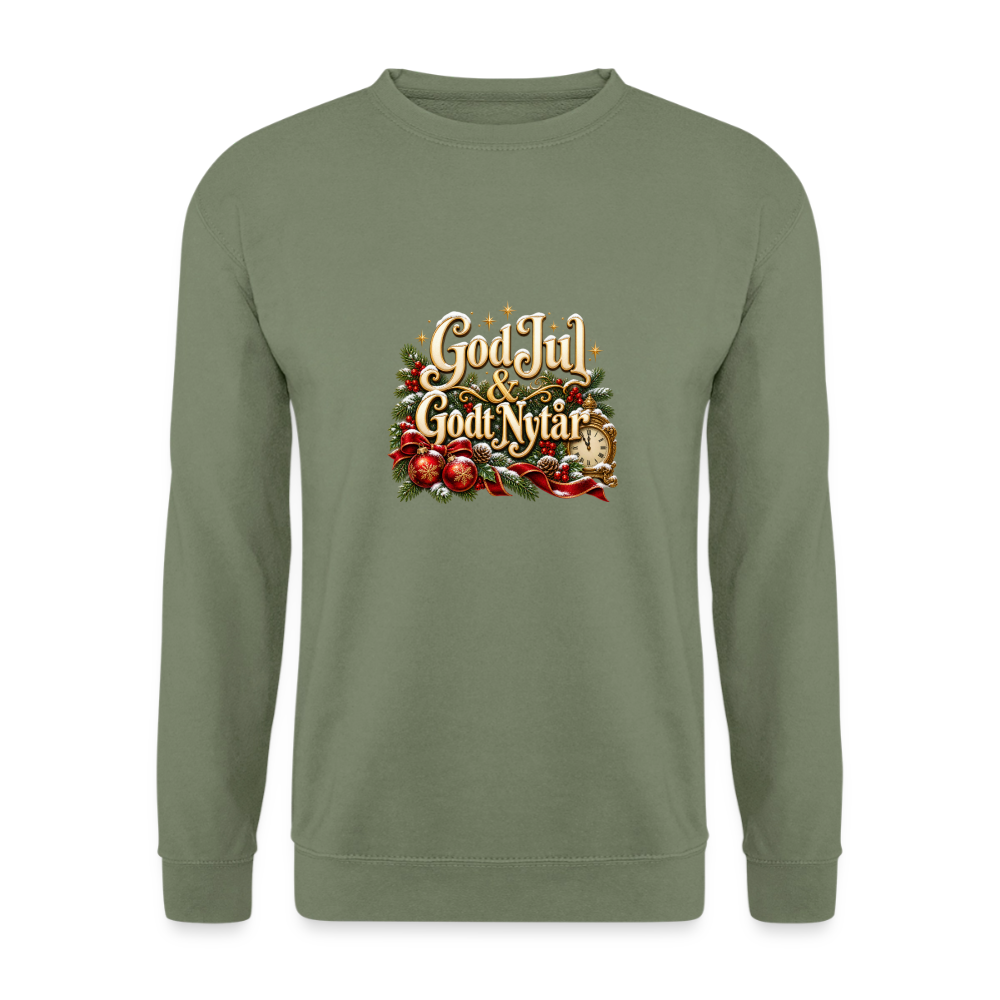 CityShirts - Sweatshirt - God Jul & Godt Nytår – jul og nytår - CS060 - militærgrøn
