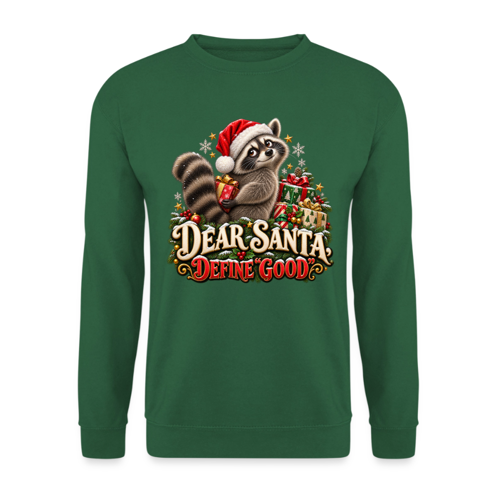CityShirts - Sweatshirt - Dear Santa, define good – julevaskebjørn - CS028 - grøn