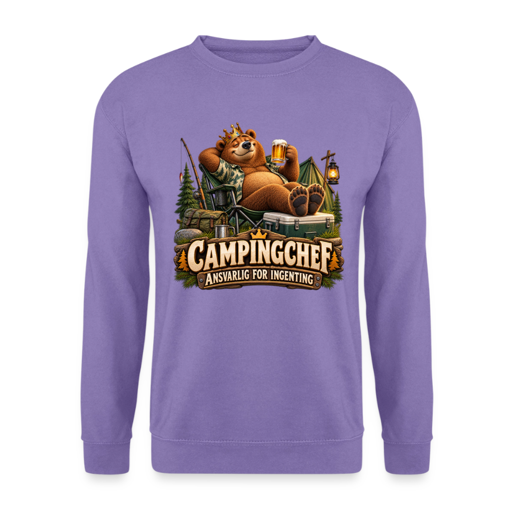 CityShirts - Sweatshirt - Campingchef – Ansvarlig for ingenting - CS038 - lavendel