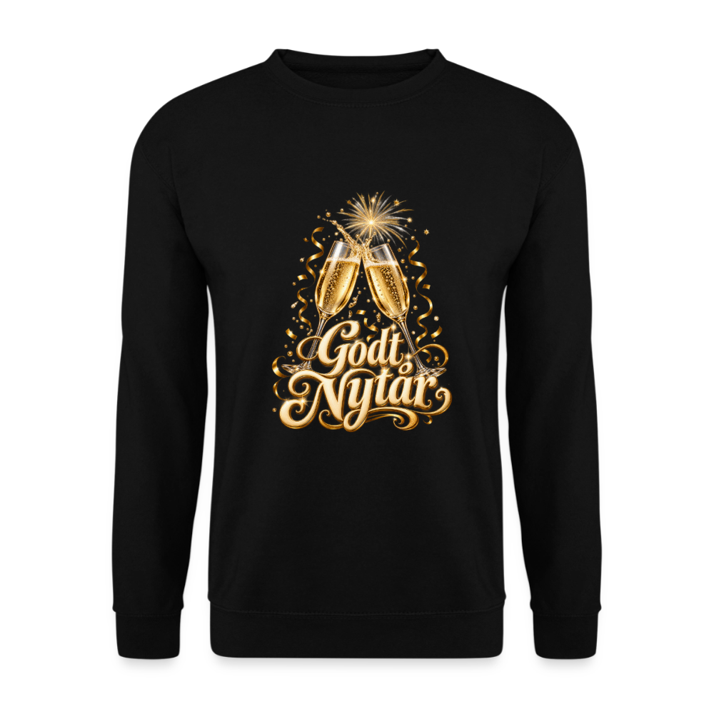 CityShirts - Sweatshirt - Godt Nytår – champagne og fyrværkeri - CS066 - sort