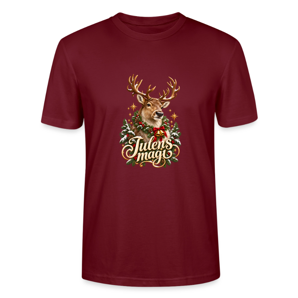 CityShirts - T-shirt - Julens magi – rensdyr - CS065 - burgunder-rød