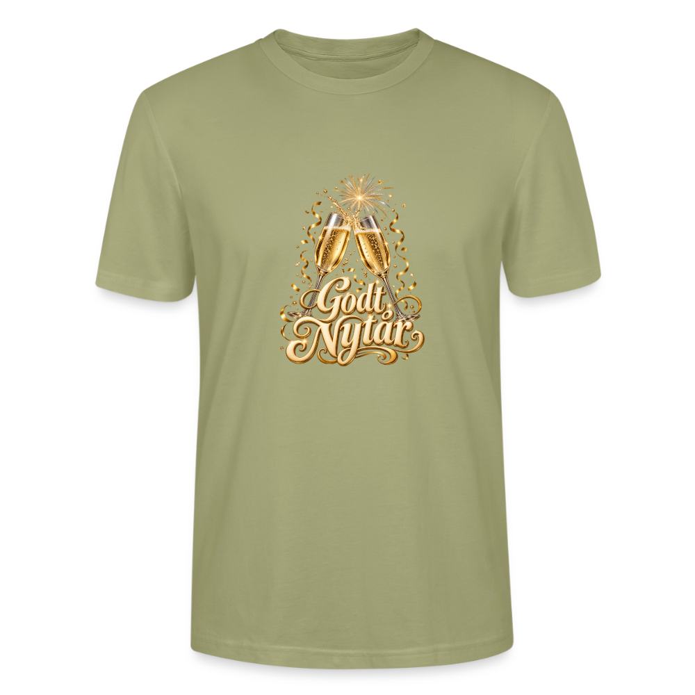 CityShirts - T-shirt - Godt Nytår – champagne og fyrværkeri - CS066 - grågrøn