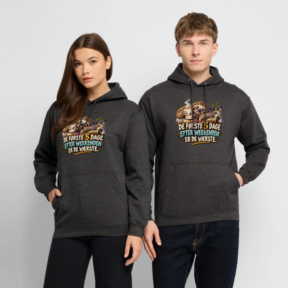 CityShirts - Hoodie - De første 5 dage efter weekenden er de værste - CS023 - charcoal