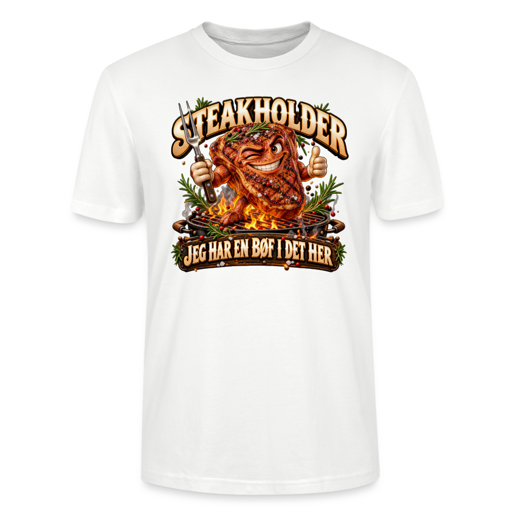 CityShirts - T-shirt - Steakholder – Jeg har en bøf i det her - CS052 - hvid