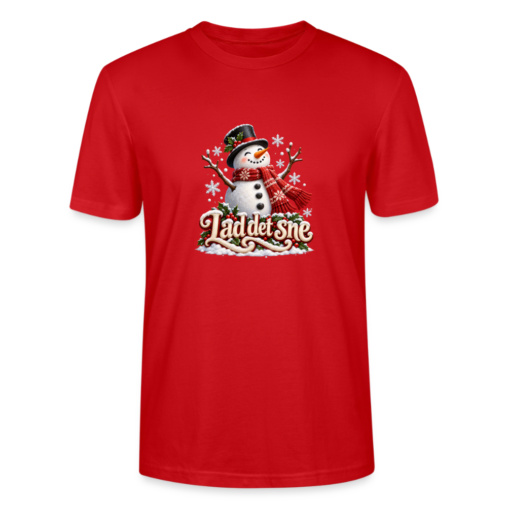 CityShirts - T-shirt - Lad det sne – snemand - CS064 - rød
