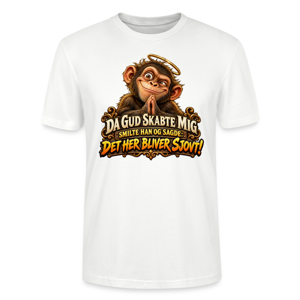 CityShirts - T-shirt - Da Gud skabte mig – Det her bliver sjovt! - CS004 - hvid