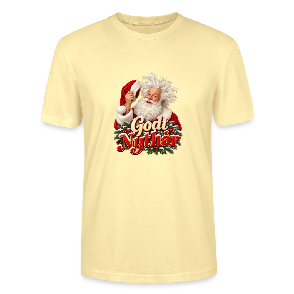 CityShirts - T-shirt - Godt Nythår – julemand med morgenhår - CS061 - cremefarvet