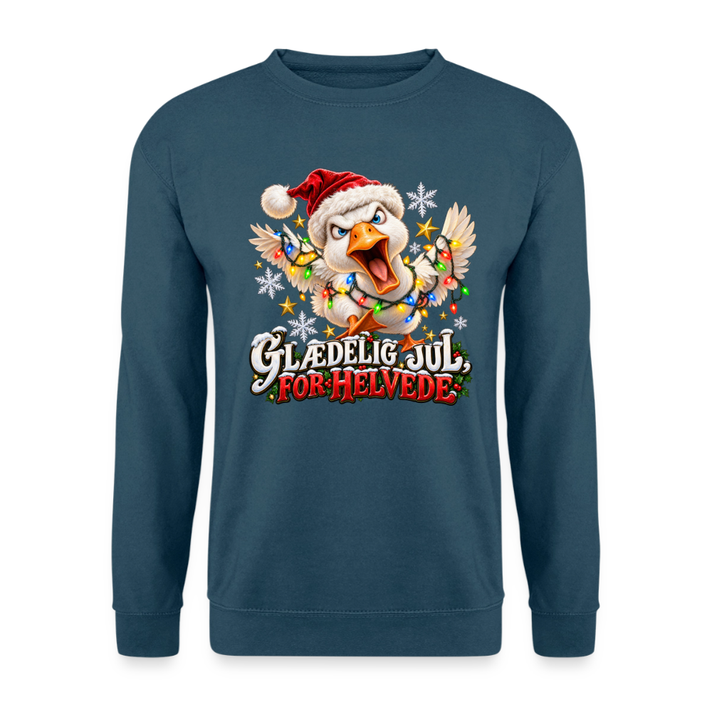 CityShirts - Sweatshirt - Glædelig jul, for helvede – julegås - CS025 - indigoblå