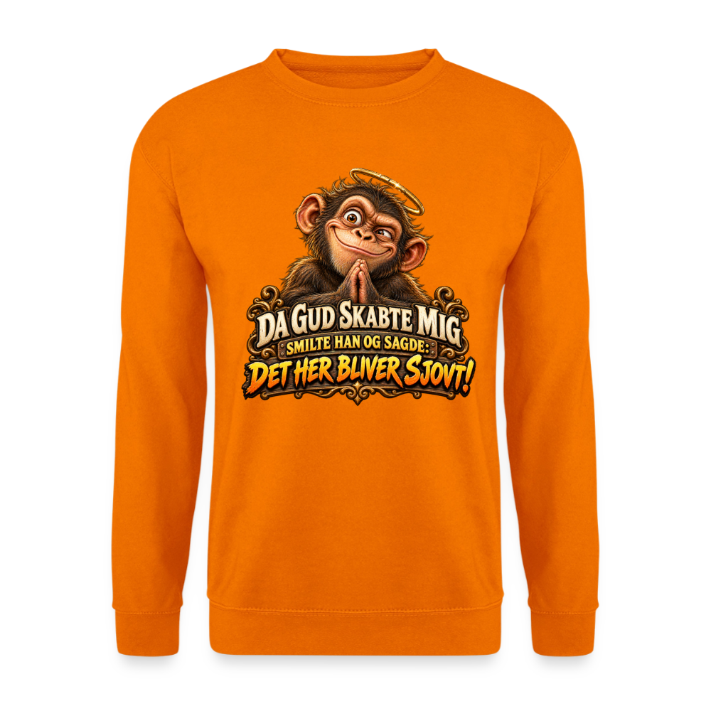 CityShirts - Sweatshirt - Da Gud skabte mig – Det her bliver sjovt! - CS004 - orange