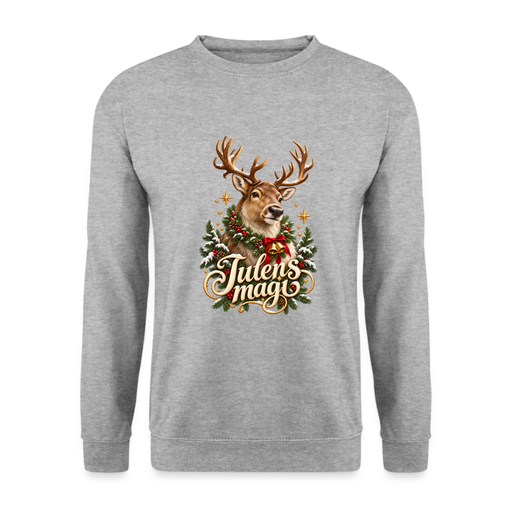 CityShirts - Sweatshirt - Julens magi – rensdyr - CS065 - hvidgrå meleret