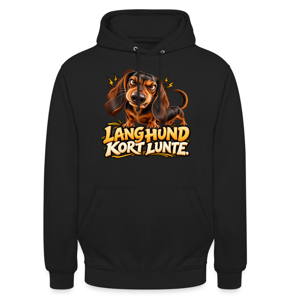 CityShirts - Hoodie - Lang Hund – Kort Lunte - CS026 - sort
