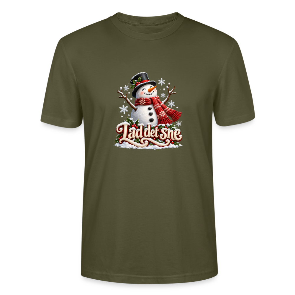 CityShirts - T-shirt - Lad det sne – snemand - CS064 - khaki