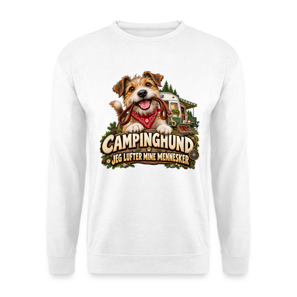 CityShirts - Sweatshirt - Campinghund – Jeg lufter mine mennesker - CS041 - hvid