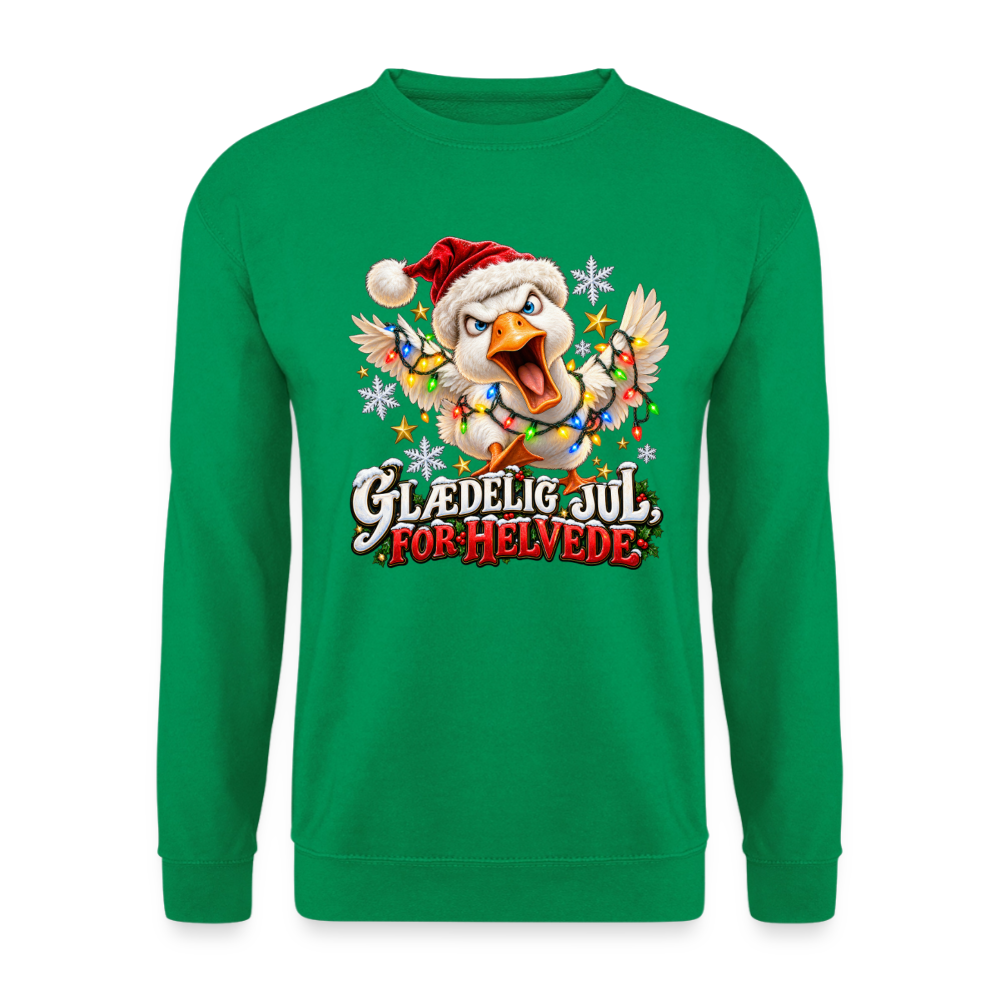 CityShirts - Sweatshirt - Glædelig jul, for helvede – julegås - CS025 - kelly grøn