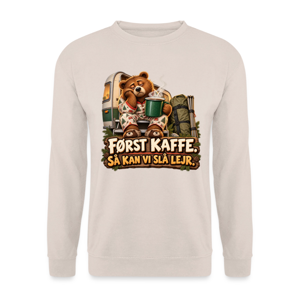 CityShirts - Sweatshirt - Først kaffe – Så kan vi slå lejr - CS043 - sand