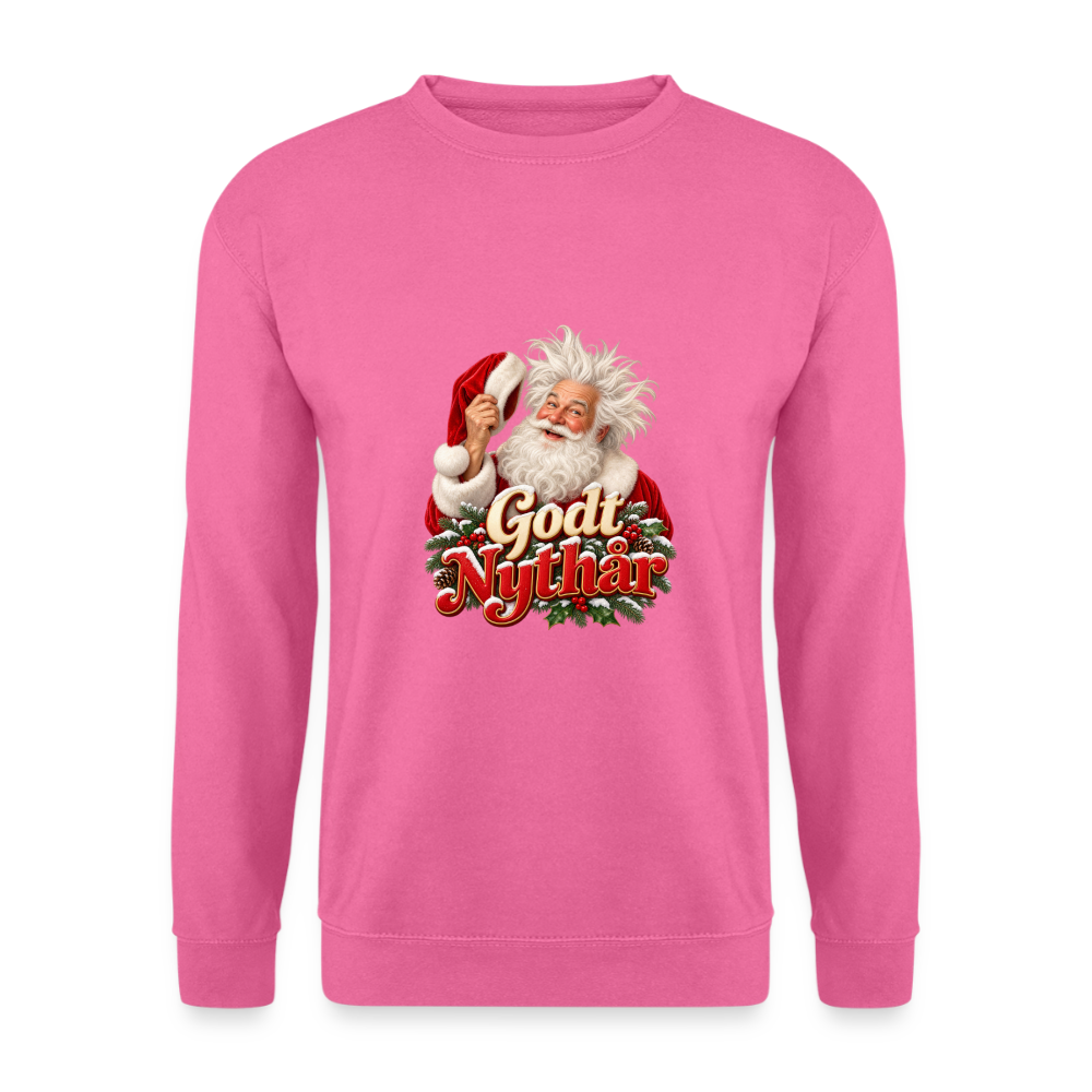 CityShirts - Sweatshirt - Godt Nythår – julemand med morgenhår - CS061 - pink
