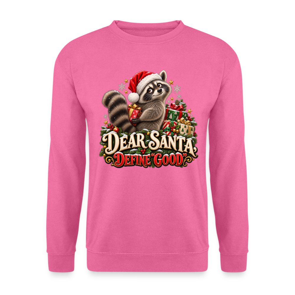 CityShirts - Sweatshirt - Dear Santa, define good – julevaskebjørn - CS028 - pink