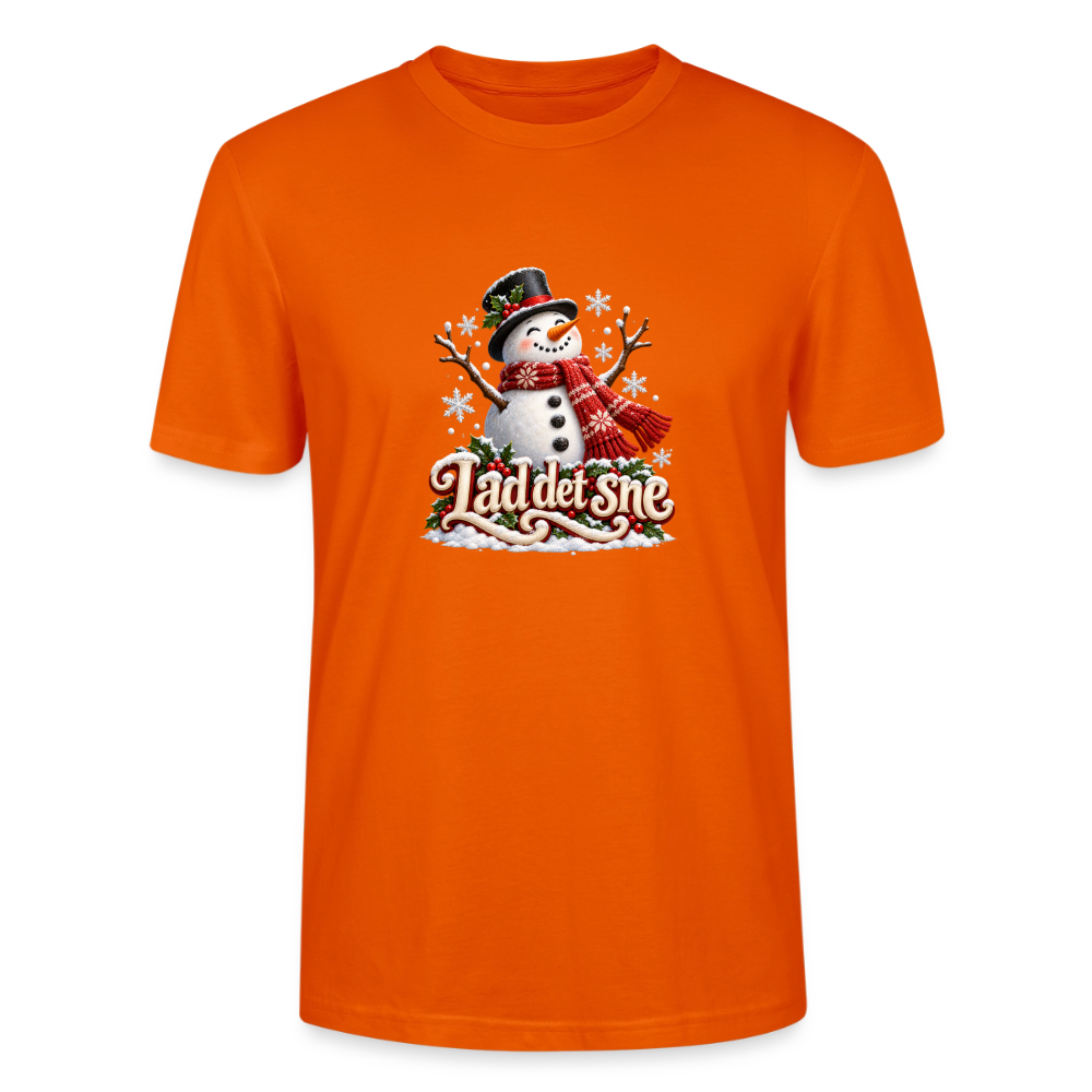 CityShirts - T-shirt - Lad det sne – snemand - CS064 - mørk orange