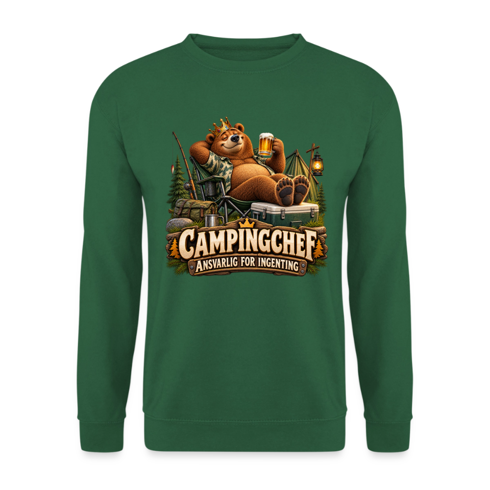 CityShirts - Sweatshirt - Campingchef – Ansvarlig for ingenting - CS038 - grøn