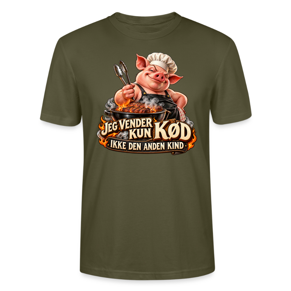 CityShirts - T-shirt - Jeg vender kun kød – Ikke den anden kind - CS044 - khaki