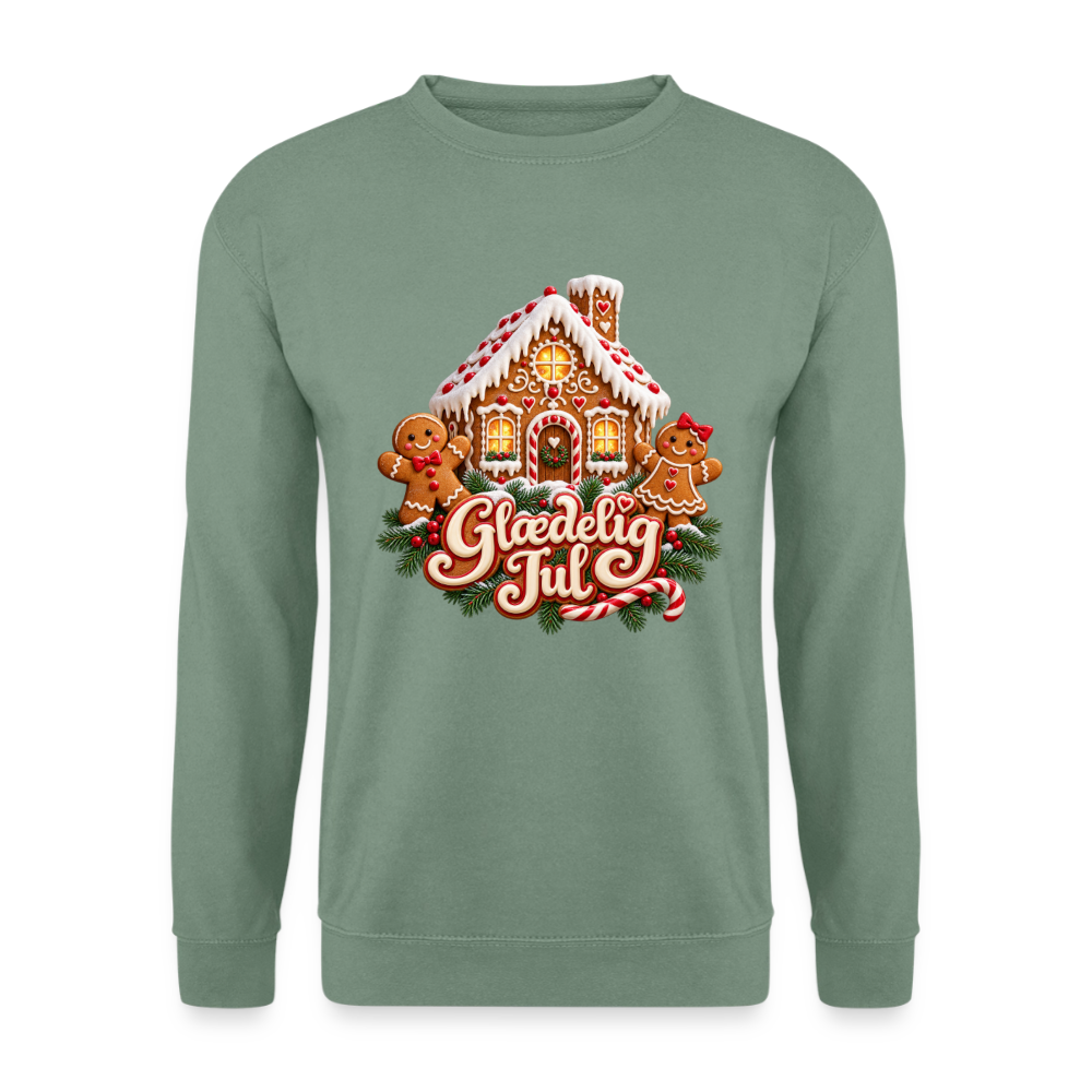 CityShirts - Sweatshirt - Glædelig Jul – peberkagehygge - CS067 - grågrøn