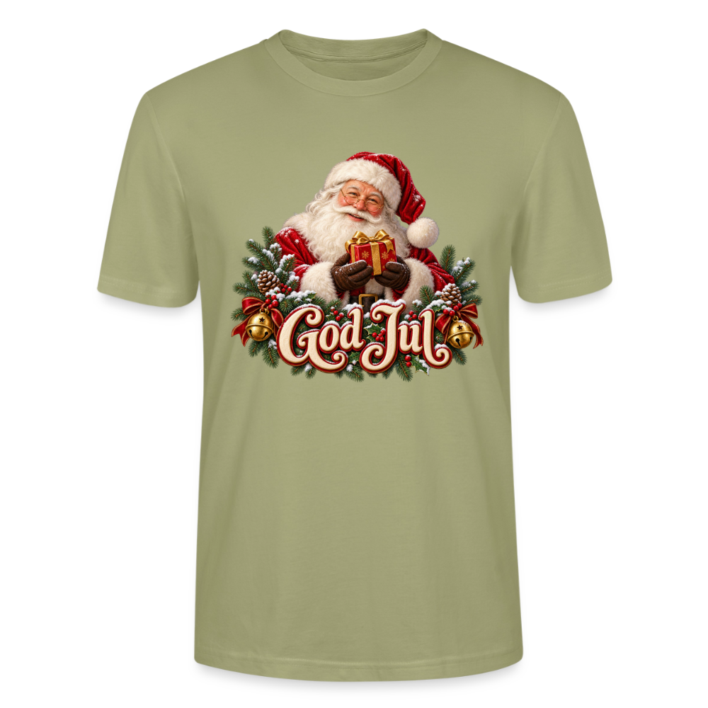 CityShirts - T-shirt - God Jul – klassisk julemand - CS058 - grågrøn
