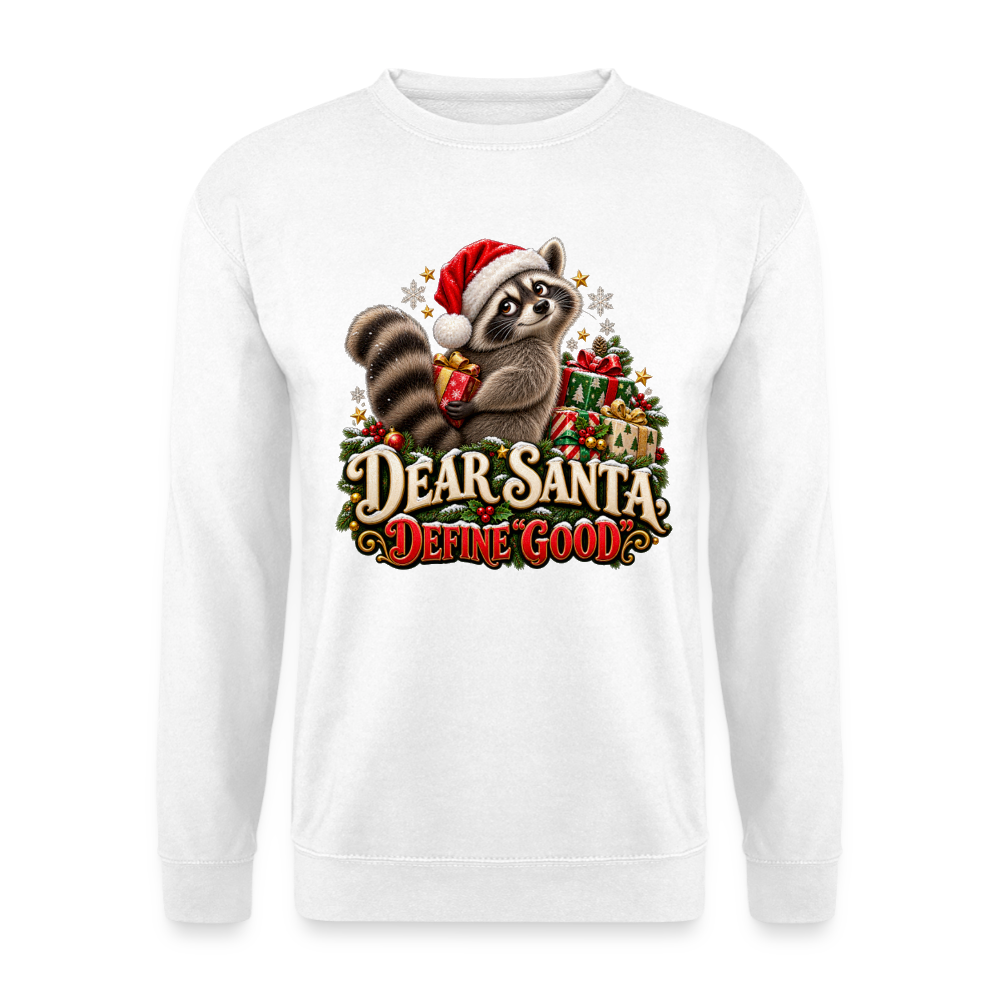 CityShirts - Sweatshirt - Dear Santa, define good – julevaskebjørn - CS028 - hvid