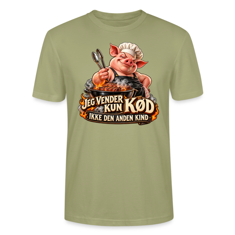 CityShirts - T-shirt - Jeg vender kun kød – Ikke den anden kind - CS044 - grågrøn