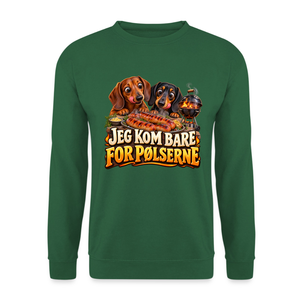 CityShirts - Sweatshirt - Jeg kom bare for pølserne - CS048 - grøn