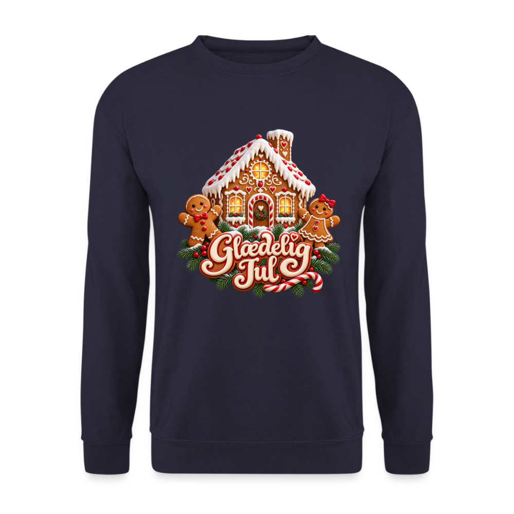 CityShirts - Sweatshirt - Glædelig Jul – peberkagehygge - CS067 - marineblå