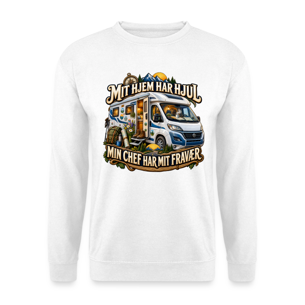 CityShirts - Sweatshirt - Mit hjem har hjul – Min chef har mit fravær - CS040 - hvid
