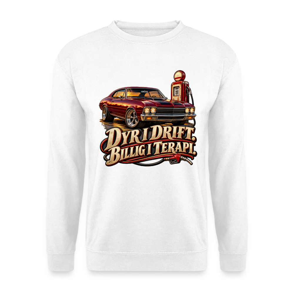 CityShirts - Sweatshirt - Dyr i drift. Billig i terapi. – V8 - CS029 - hvid