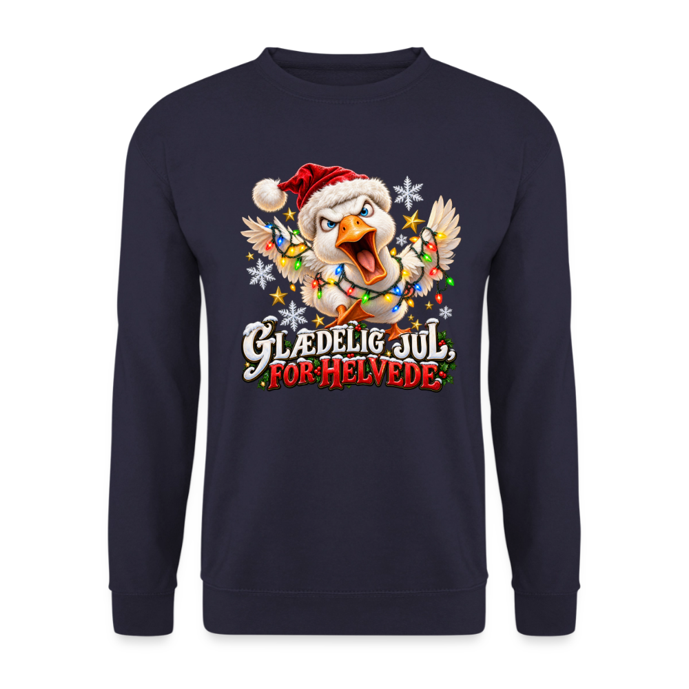 CityShirts - Sweatshirt - Glædelig jul, for helvede – julegås - CS025 - marineblå