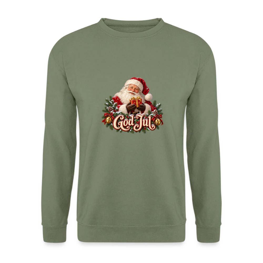 CityShirts - Sweatshirt - God Jul – klassisk julemand - CS058 - militærgrøn