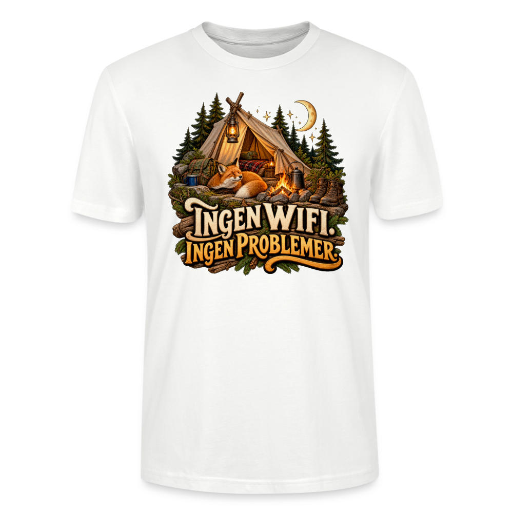 CityShirts - T-shirt - Ingen WiFi. Ingen problemer. - CS036 - hvid