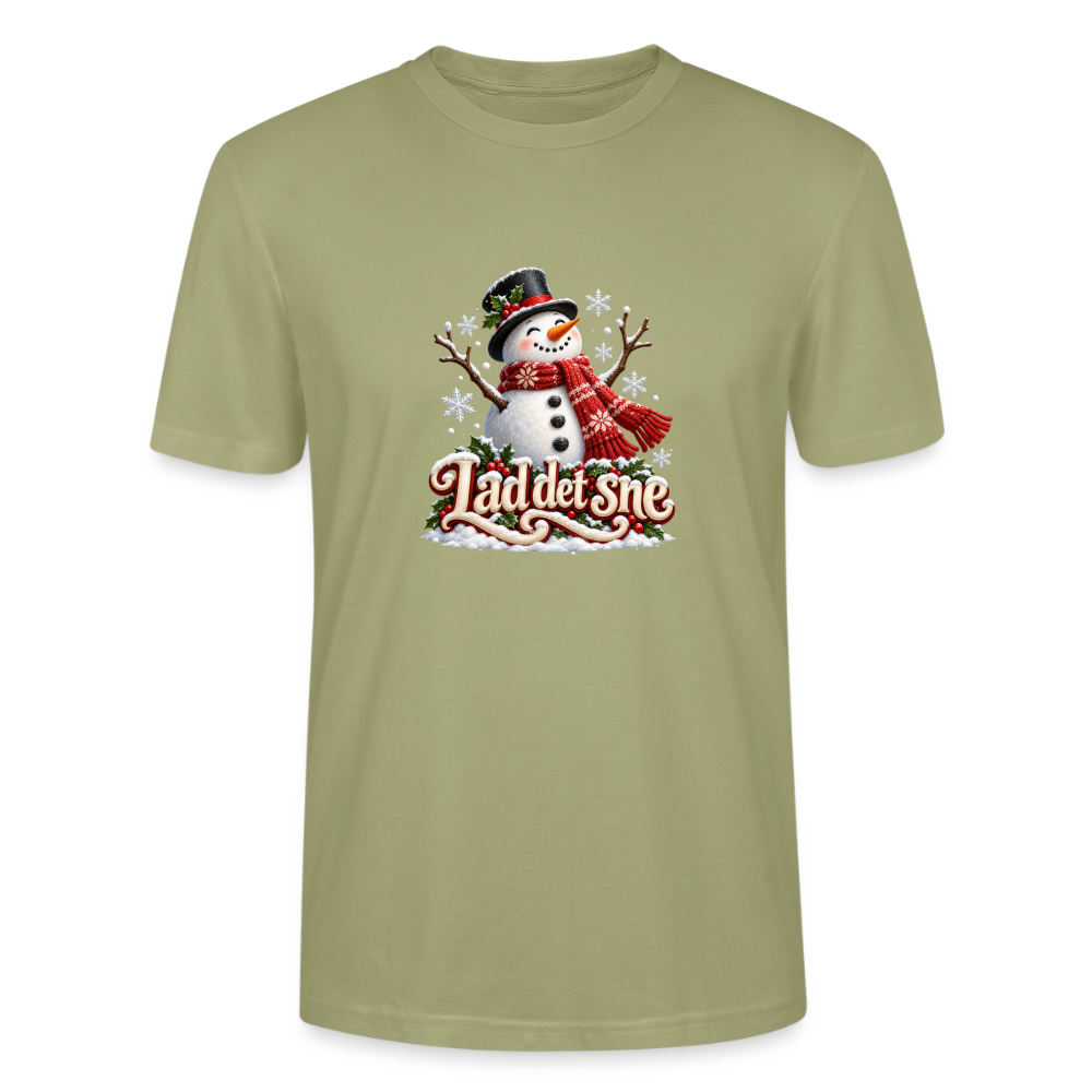 CityShirts - T-shirt - Lad det sne – snemand - CS064 - grågrøn