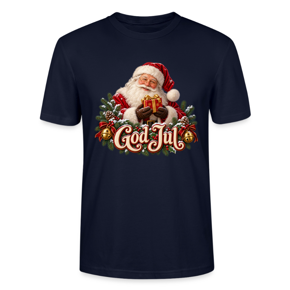 CityShirts - T-shirt - God Jul – klassisk julemand - CS058 - marineblå