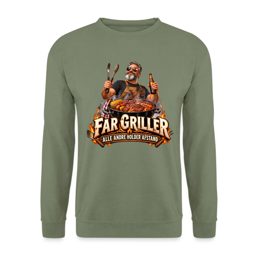 CityShirts - Sweatshirt - Far griller – Alle andre holder afstand - CS055 - militærgrøn