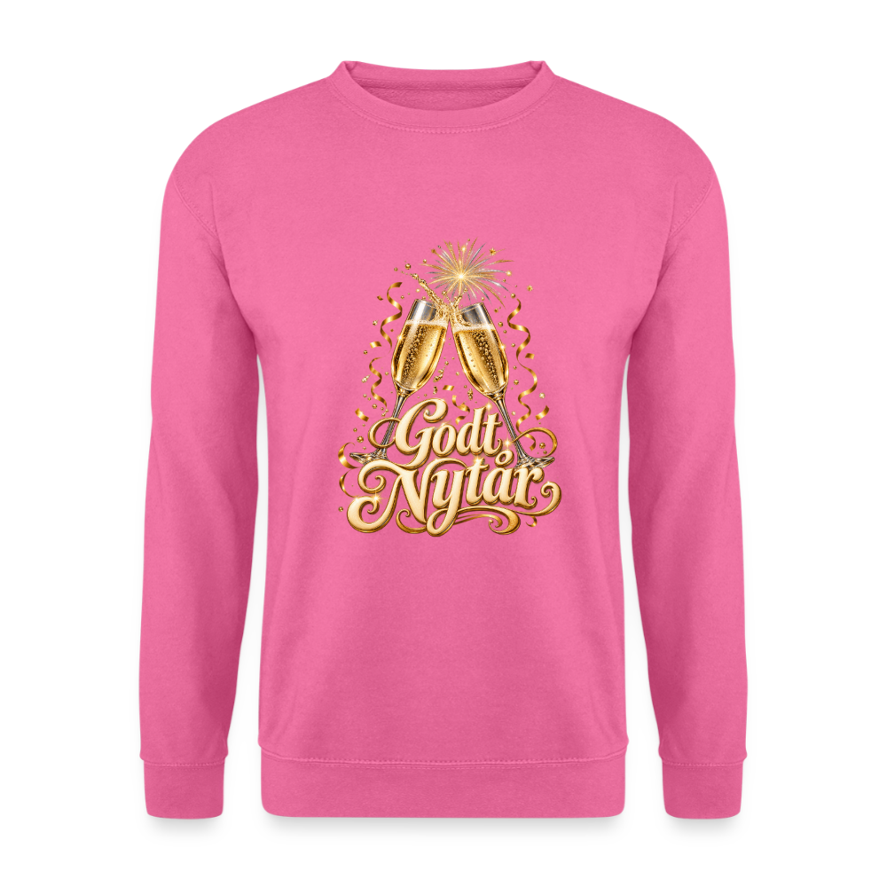 CityShirts - Sweatshirt - Godt Nytår – champagne og fyrværkeri - CS066 - pink