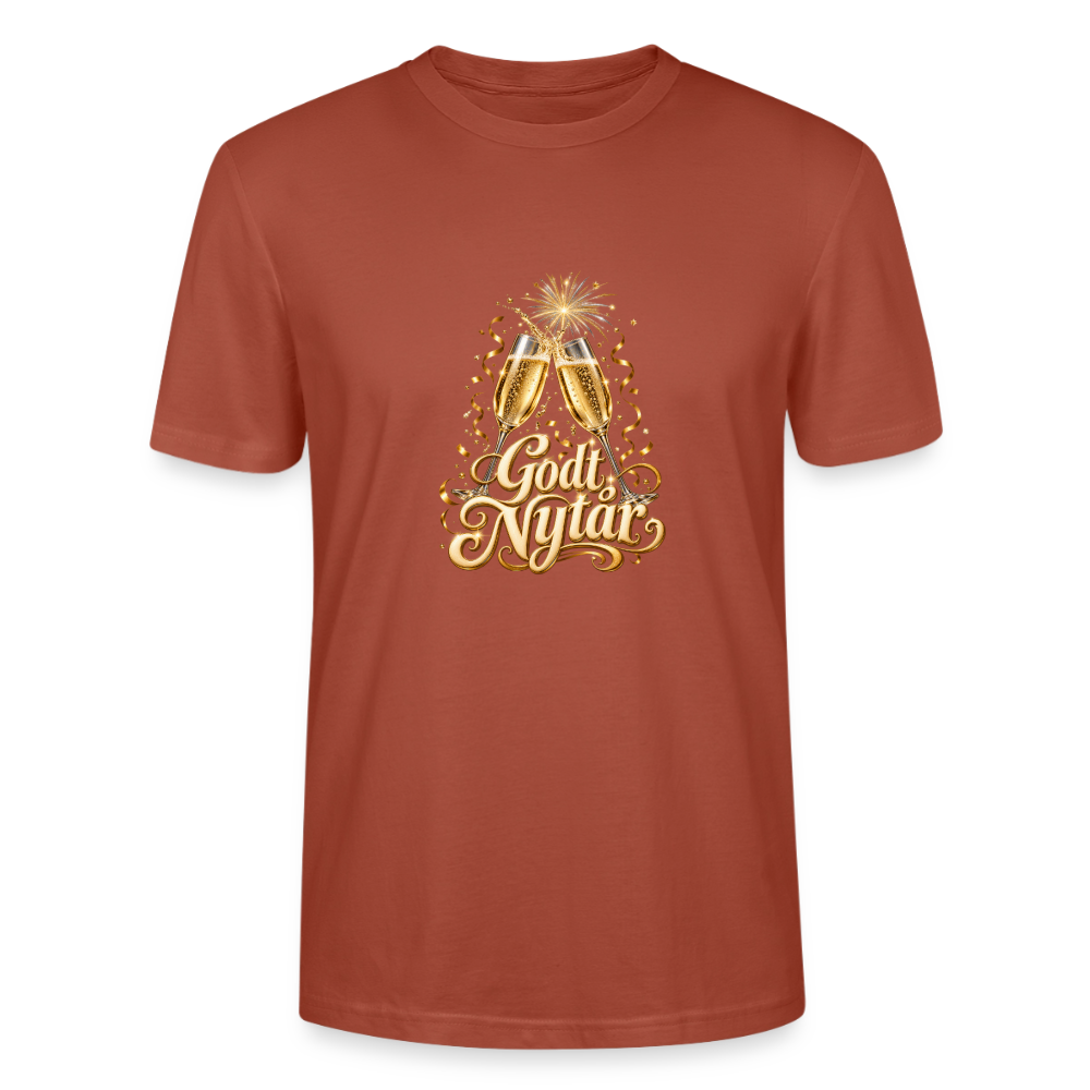 CityShirts - T-shirt - Godt Nytår – champagne og fyrværkeri - CS066 - terrakotta