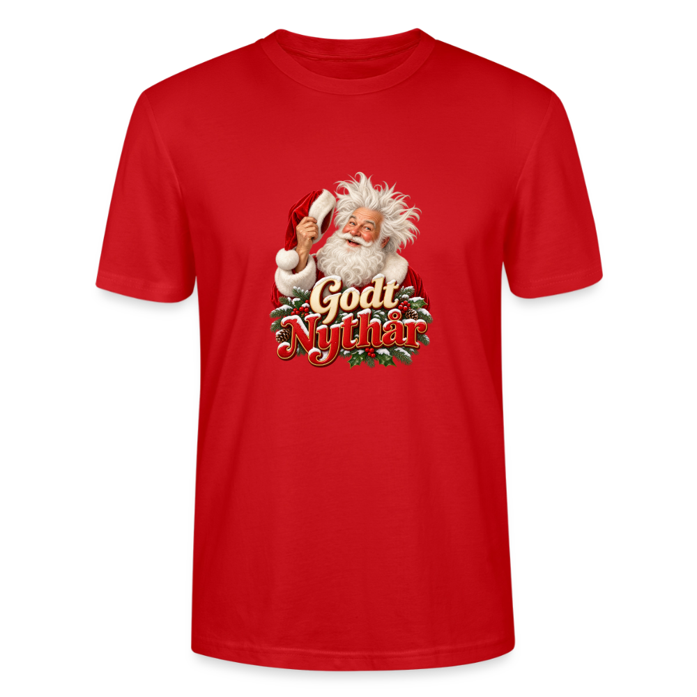 CityShirts - T-shirt - Godt Nythår – julemand med morgenhår - CS061 - rød