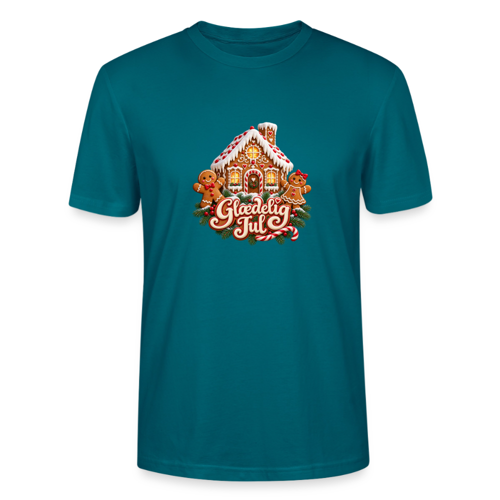 CityShirts - T-shirt - Glædelig Jul – peberkagehygge - CS067 - havblå