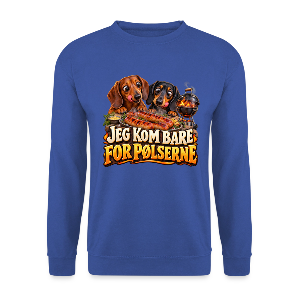 CityShirts - Sweatshirt - Jeg kom bare for pølserne - CS048 - kongeblå