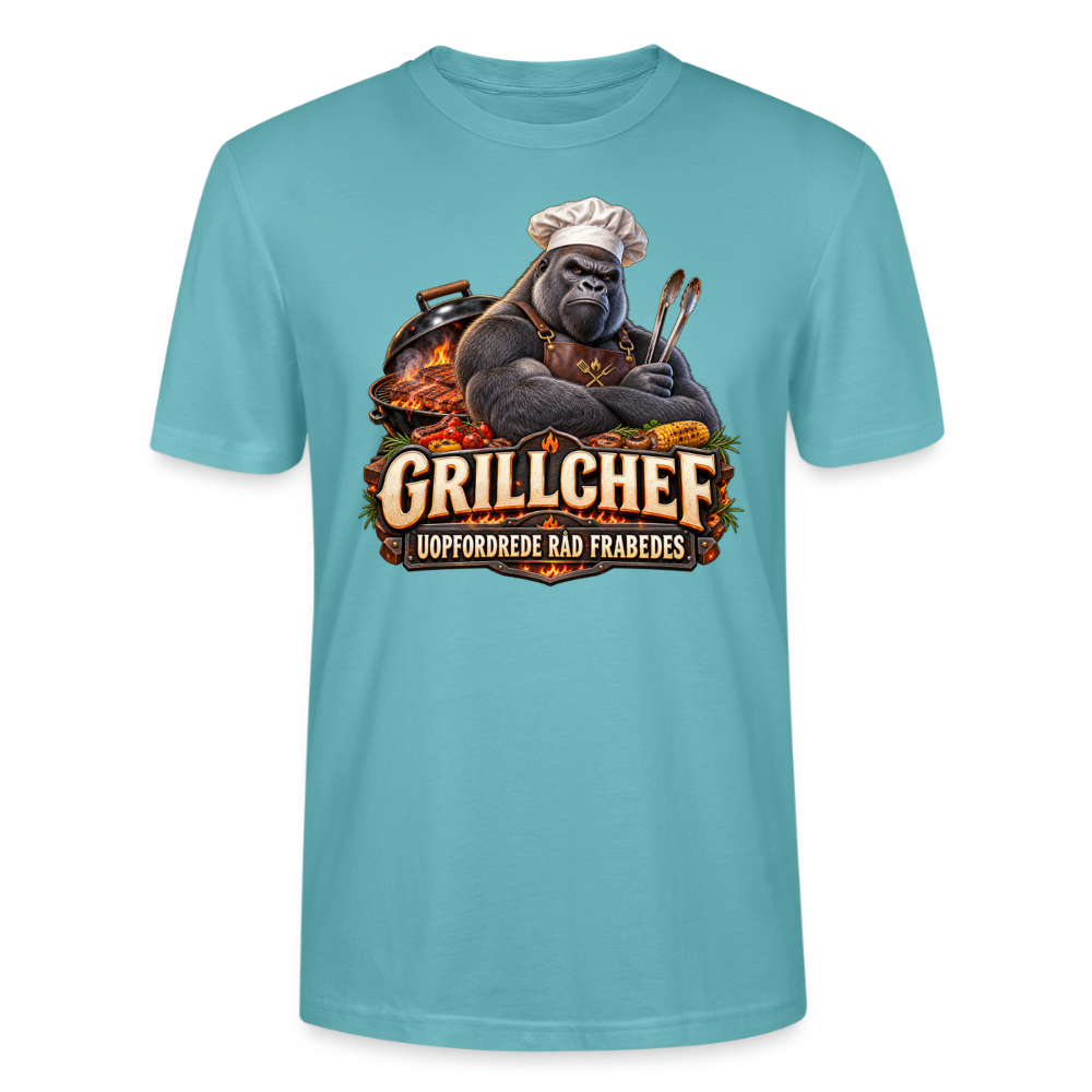 CityShirts - T-shirt - Grillchef – Uopfordrede råd frabedes - CS047 - pastelturkis
