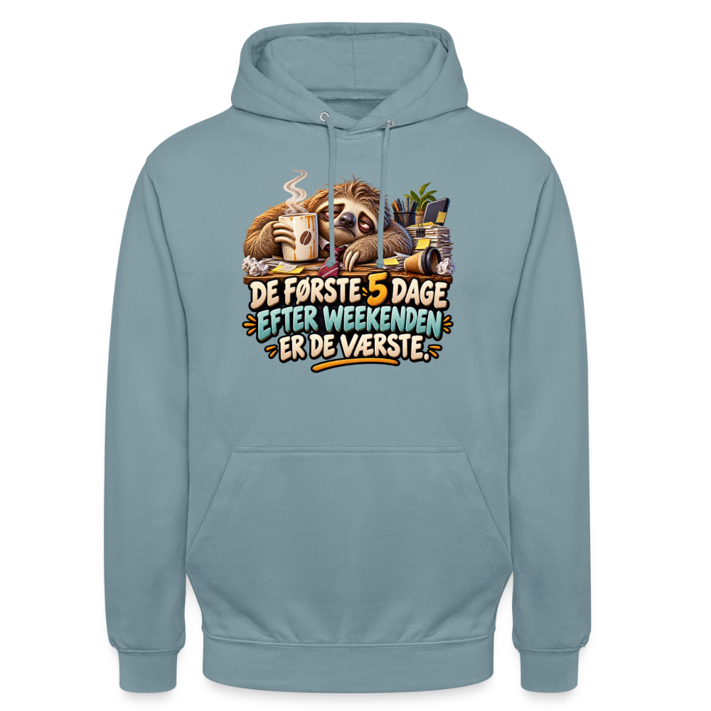 CityShirts - Hoodie - De første 5 dage efter weekenden er de værste - CS023 - gråblå