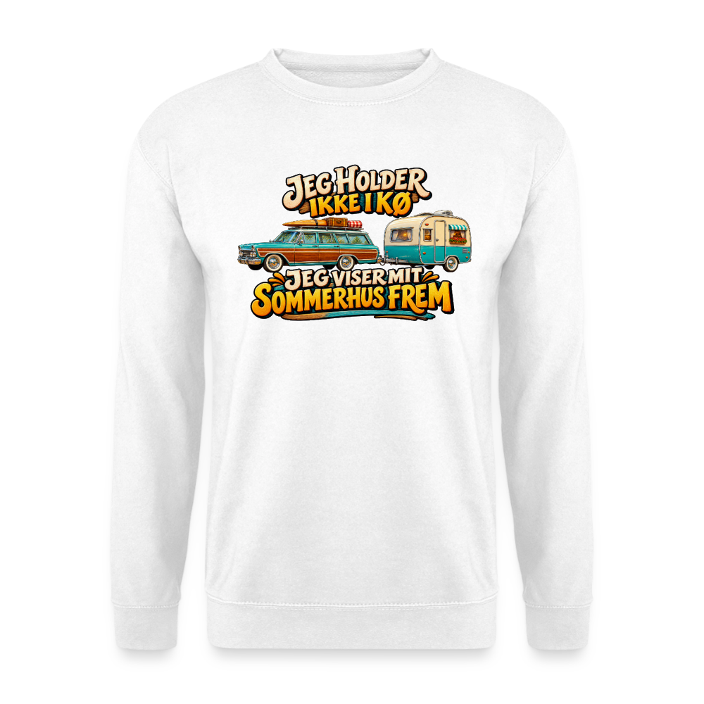 CityShirts - Sweatshirt - Jeg holder ikke i kø – Jeg viser mit sommerhus frem - CS034 - hvid
