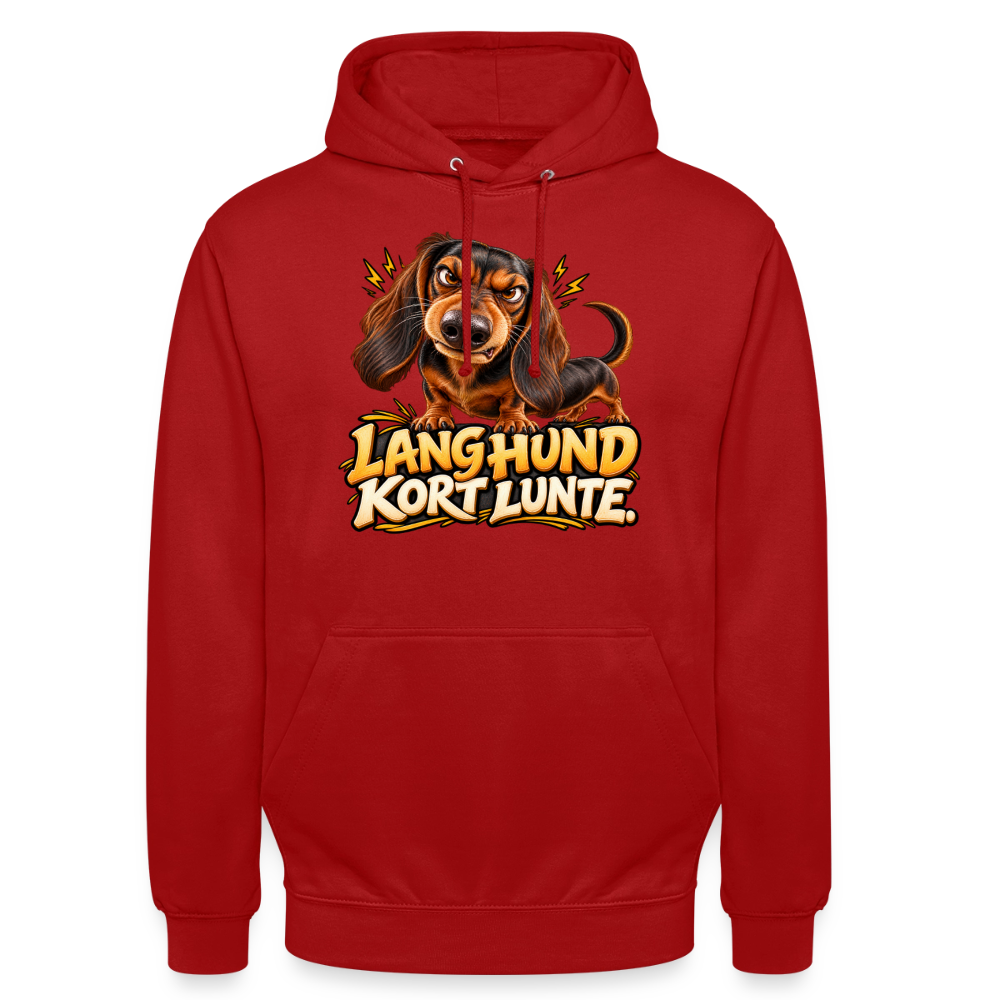 CityShirts - Hoodie - Lang Hund – Kort Lunte - CS026 - rød